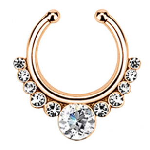 Neus ring - Ros&eacute; gold  clear strass